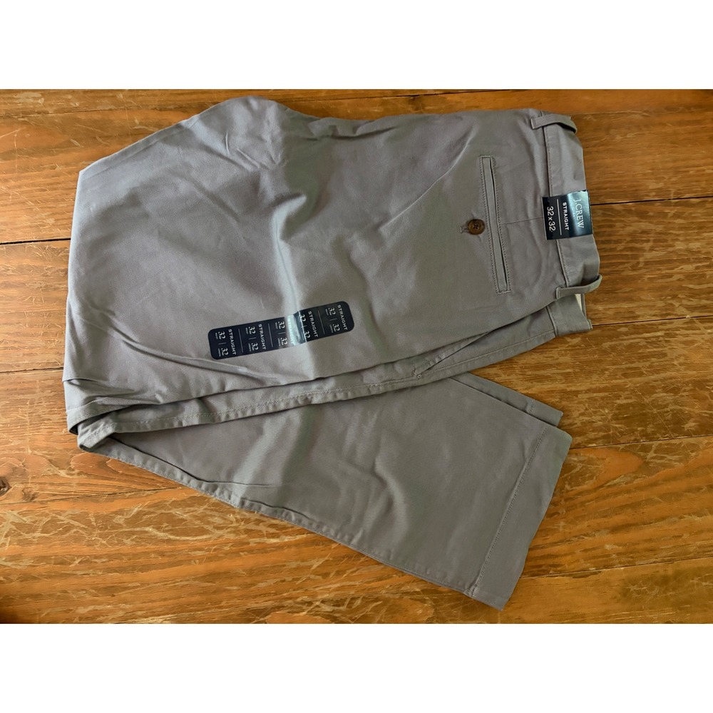 J.Crew Factory Flex Straight Fit Chino Pants Slate Grey 32x32 H3186 Mens NWT